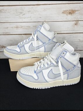 Nike Dunk High 1985 Blue Denim Sneakers Size 8